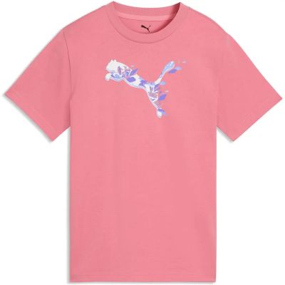 Kinder Shirt GRAPHIC Floral Cat Tee G in pink