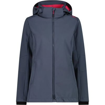 Damen Funktionsjacke WOMAN ZIP HOOD SOFTSHELL LONG JACKET in grau