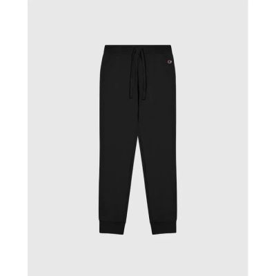 Rib Cuff Pants in schwarz