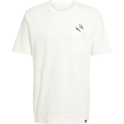 Herren Shirt Lounge Slides Graphic Pocket in weiß
