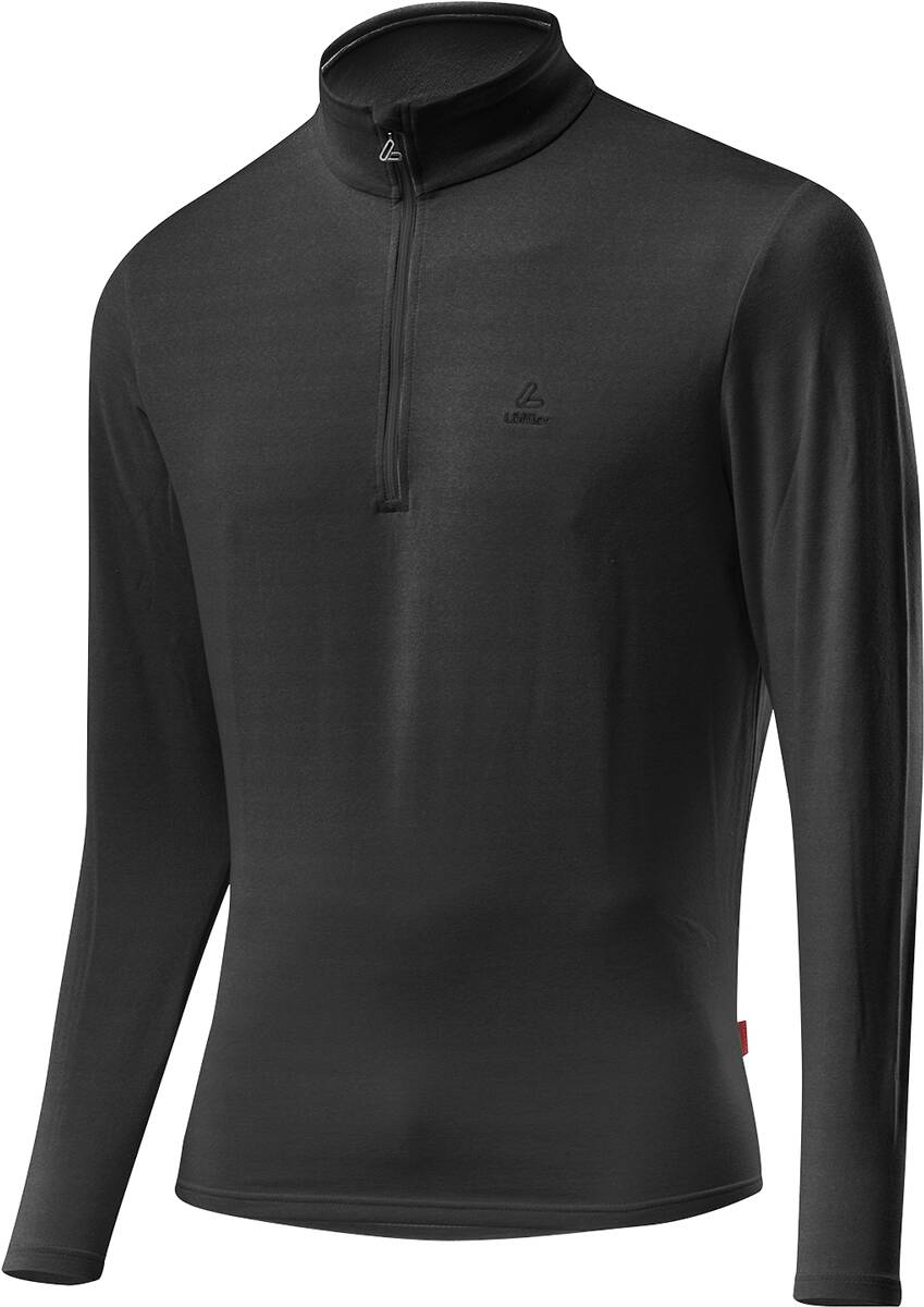 Löffler Pulli Transtex Zip-rolli Basic CF - Maglia Termica Uomo In Misto Lana, Made In Austria