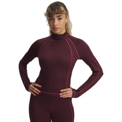 Damen Shirt UA COLDGEAR TEXTURED 1/2 ZIP in schwarz