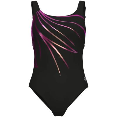 Damen Badeanzug W SWIMSUIT LILI SQUARED BACK in schwarz