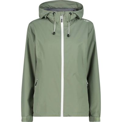 Damen Regenjacke WOMAN JACKET FIX HOOD in grün
