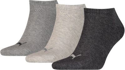 PUMA Plain Sneaker - Trainer Socken 3er-Pack in grau