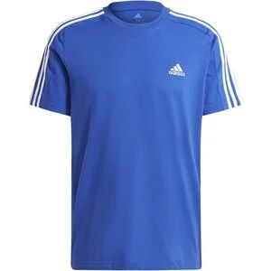 Essentials Single Jersey 3-Streifen T-Shirt in blau
