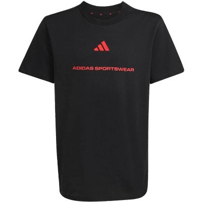 Kinder Shirt Slogan Single Jersey in schwarz