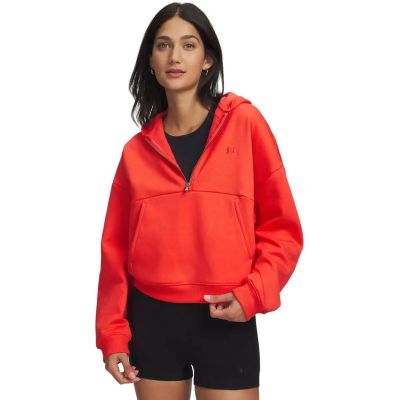 Damen Kapuzensweat UA ICON FLEECE HZ HOODIE in rot