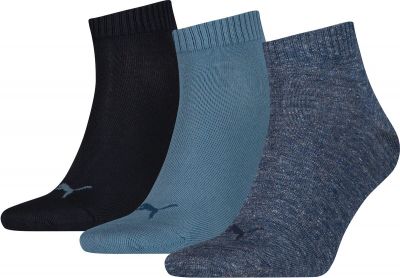 PUMA Plain Quarter-Socken 3er-Pack in grau