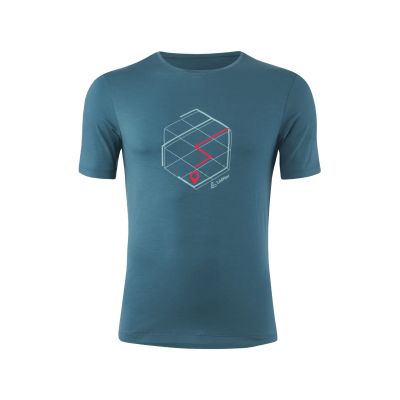M PRINTSHIRT TRACKING MERINO LIGHT in 984 dark petrol