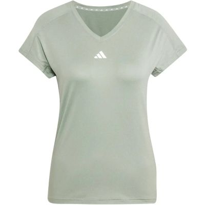 Damen Shirt AEROREADY Train Essentials Minimal Branding V-Neck in grau