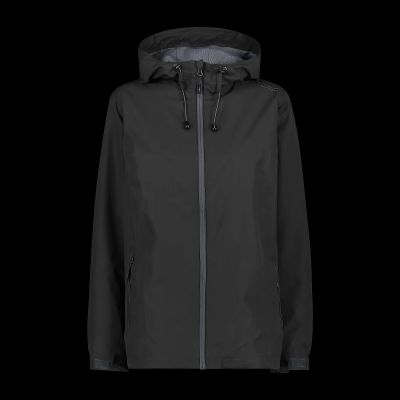 WOMAN JACKET FIX HOOD in schwarz