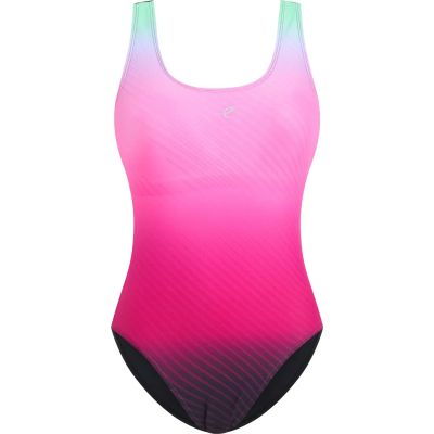 Damen Badeanzug Da.-Badeanzug Franka W in 901 turquoise/pink/viole