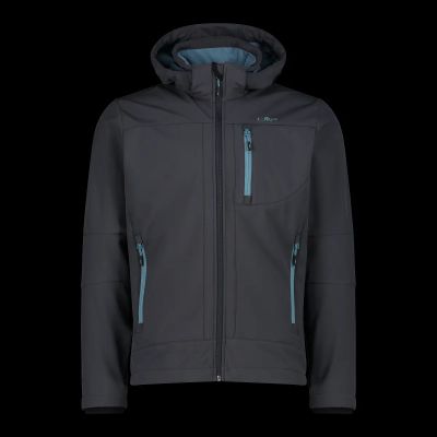 MAN JACKET ZIP HOOD in 12ur antracite-hydro