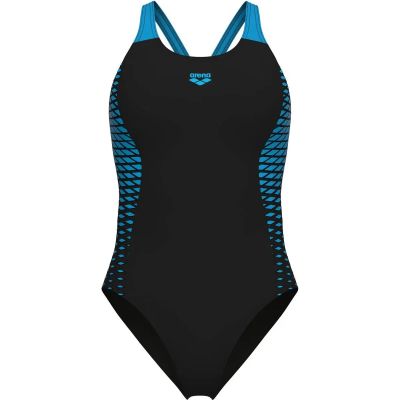Damen Schwimmanzug OPENINGS SWIMSUIT V BACK in schwarz