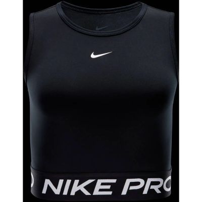 Damen Shirt Pro Dri-FIT Cropped Tank Top in schwarz