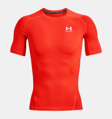 He.-T-Shirt UA HG ARMOUR COMP SS<br>84% Polyester,16% Elastan<br>enganliegender Schnitt in 810 bolt red