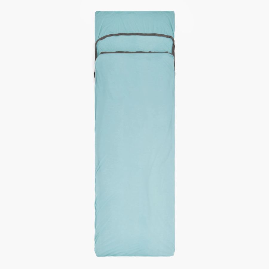 Comfort Blend Sleeping Bag Liner rechteckig mit Kopfkissenhülle blau - Rectangular w/ Pillow Sleeve Farbe aqua sea blue - Image 3