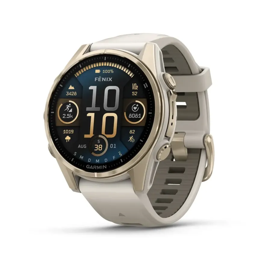 Garmin Grün Fēnix® 8 – 43 Mm, Amoled Sapphire, Nebelgrau/Softgold | 010-02903-11 - Image 4