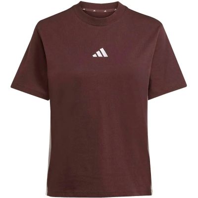 Damen Shirt Essentials 3-Streifen Cotton in braun