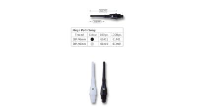 BULL´S BULL'S Mega Point Long soft tips in grau