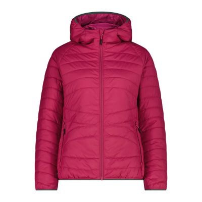 WOMAN JACKET FIX HOOD in c489 amaranto