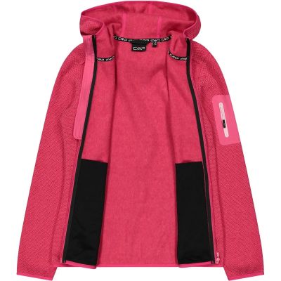 Damen Unterjacke Kapuzen Fleecejacke Strick in rot