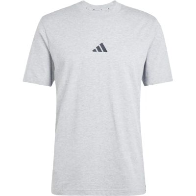 Herren Shirt Essentials 3-Streifen Single Jersey in grau
