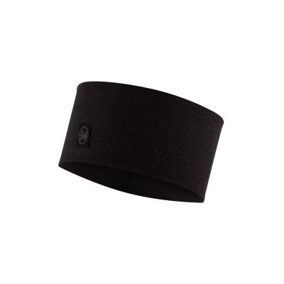 MERINO WIDE HEADBAND SOLID BLACK in schwarz