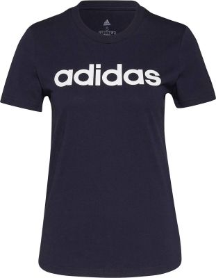 adidas Damen Essentials Slim Logo T-Shirt in schwarz