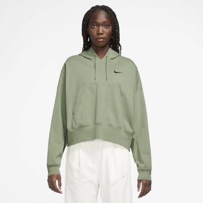 NIKE Damen Kapuzensweat W NSW JRSY OS PO HOODIE in weiß