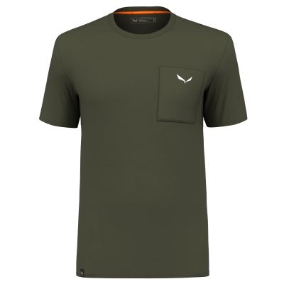 PURE LOGO POCKET MERINO T-SHIRT M in 5286 dark olive melange