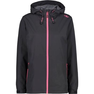 Damen Regenjacke WOMAN JACKET FIX HOOD in grau