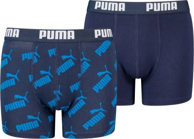 PUMA Kinder Unterhose BOYS AOP BOXER 2P in blau
