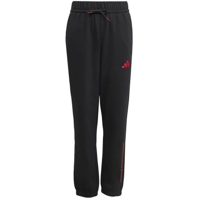 Kinder Hose Slogan Fleece in schwarz