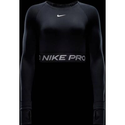 Damen Shirt PRO DF 365 CROP LS in schwarz