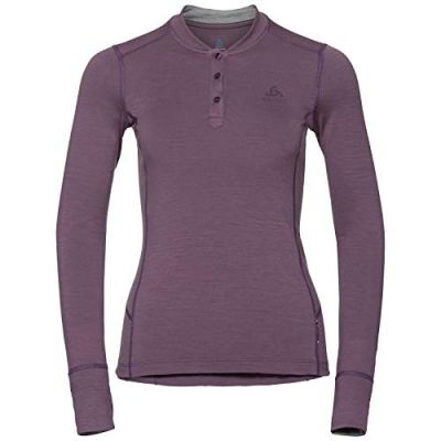 ODLO Damen Unterhemd SUW TOP Stand-up collar l/s NA in 30492 vintage violet - grey me