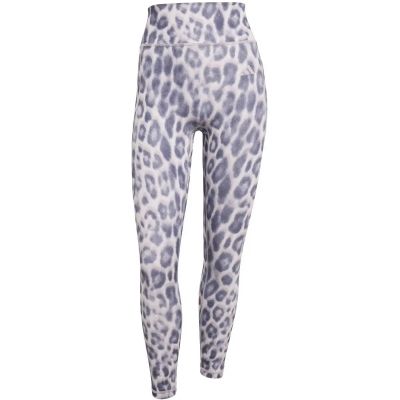 Damen Tight Optime Essentials Workout Leopard 7/8 in lila