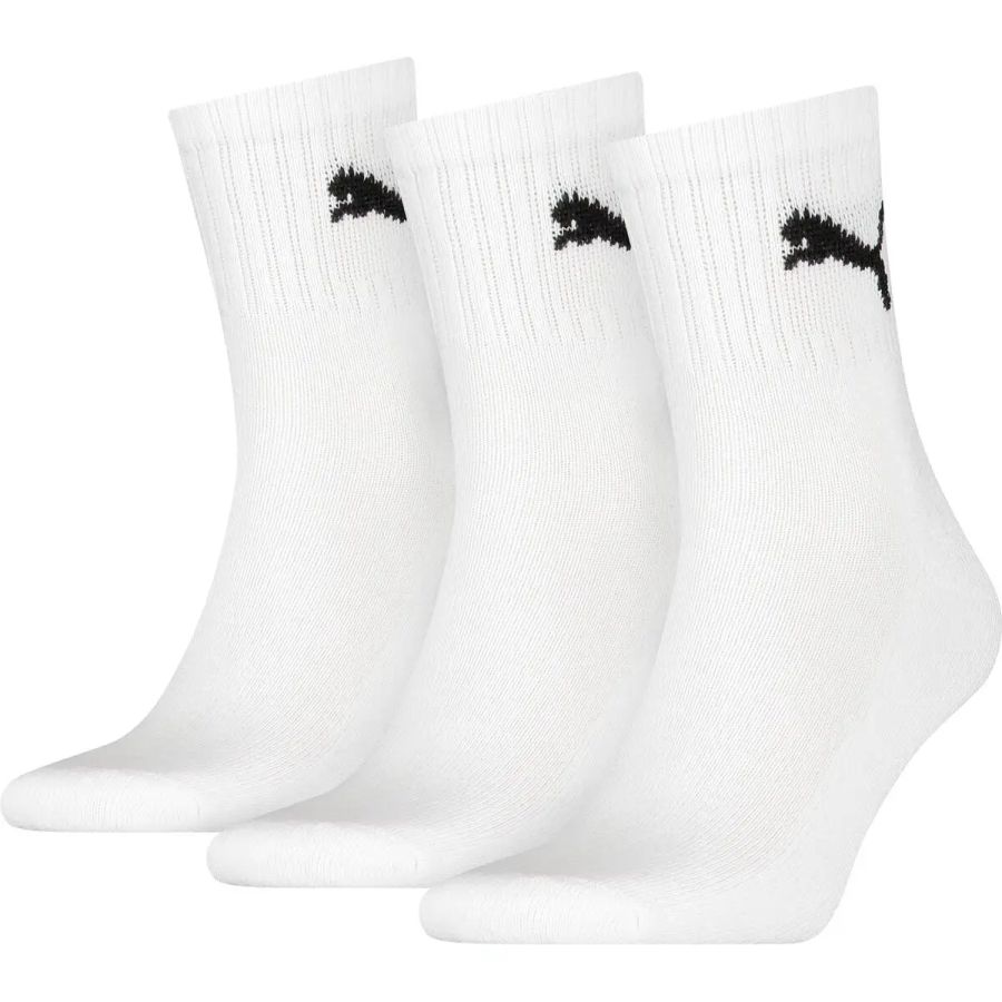 Puma Damen Weiß Sportsocken "Short Crew", Gr. 47-49, Baumwollmischung, Elasthan, Polyamid, Polyester, Unifarben Mit Farbeinsatz, Elastisch, Socke... - Bild 3