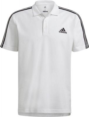 adidas Herren AEROREADY Essentials Piqué Embroidered Small Logo 3-Streifen Poloshirt in grau