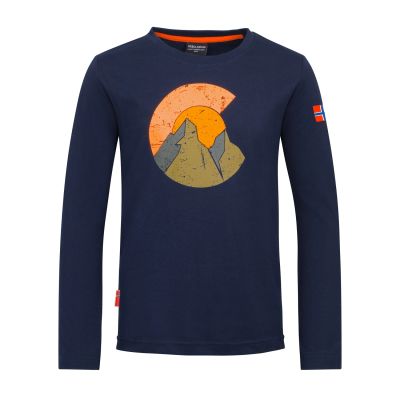 Kids Halsafjord Longsleeve GOTS in blau