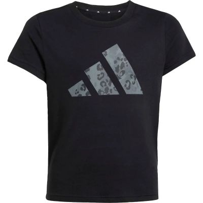 Kinder Shirt Girls Animal Big Logo Single Jersey in schwarz