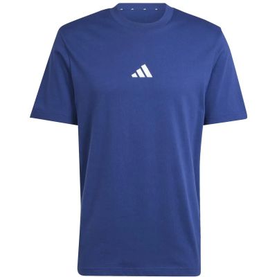 Herren Shirt Essentials Small Logo Single Jersey in blau