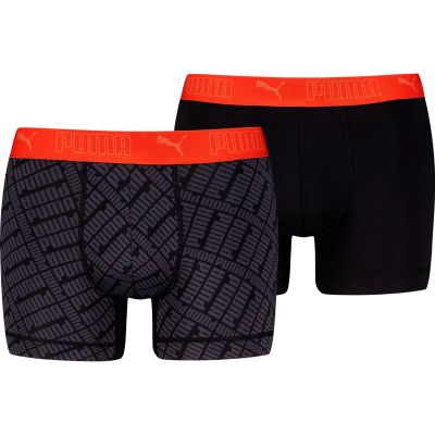 PUMA MEN SPORT LOGO PRINT BOXER 2P, 001 L in schwarz
