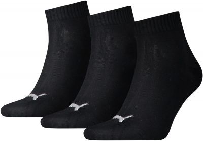 PUMA Plain Quarter-Socken 3er-Pack in schwarz