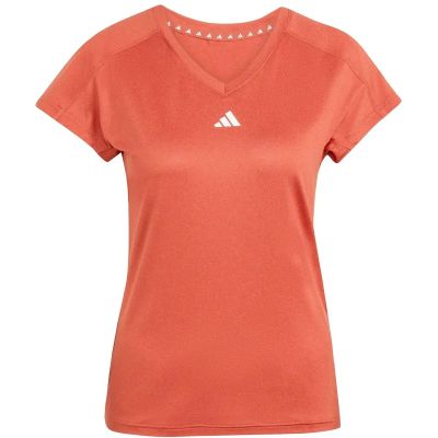 Damen Shirt AEROREADY Train Essentials Minimal Branding V-Neck in rot