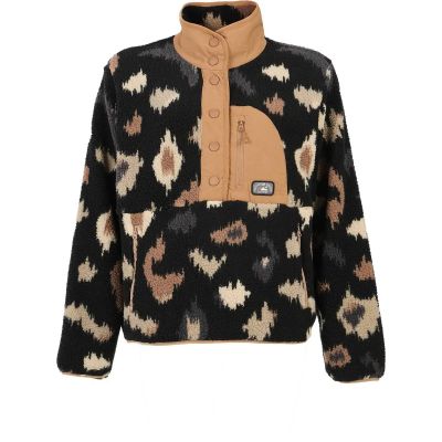 Damen Rolli PRTXena outdoor 1/4 button top in schwarz