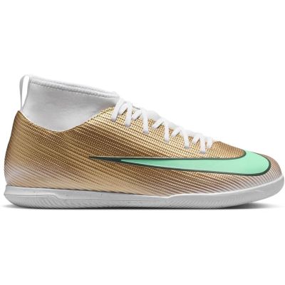Kinder Fussball-Hallenschuhe Mercurial Superfly 11 Club "Kylian Mbappé" in grau
