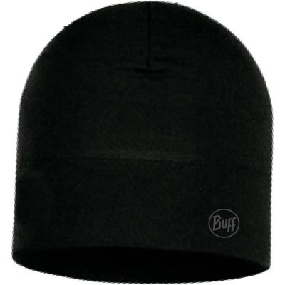 Herren MIDWEIGHT MERINO WOOL Mütze SOLID BLACK in schwarz