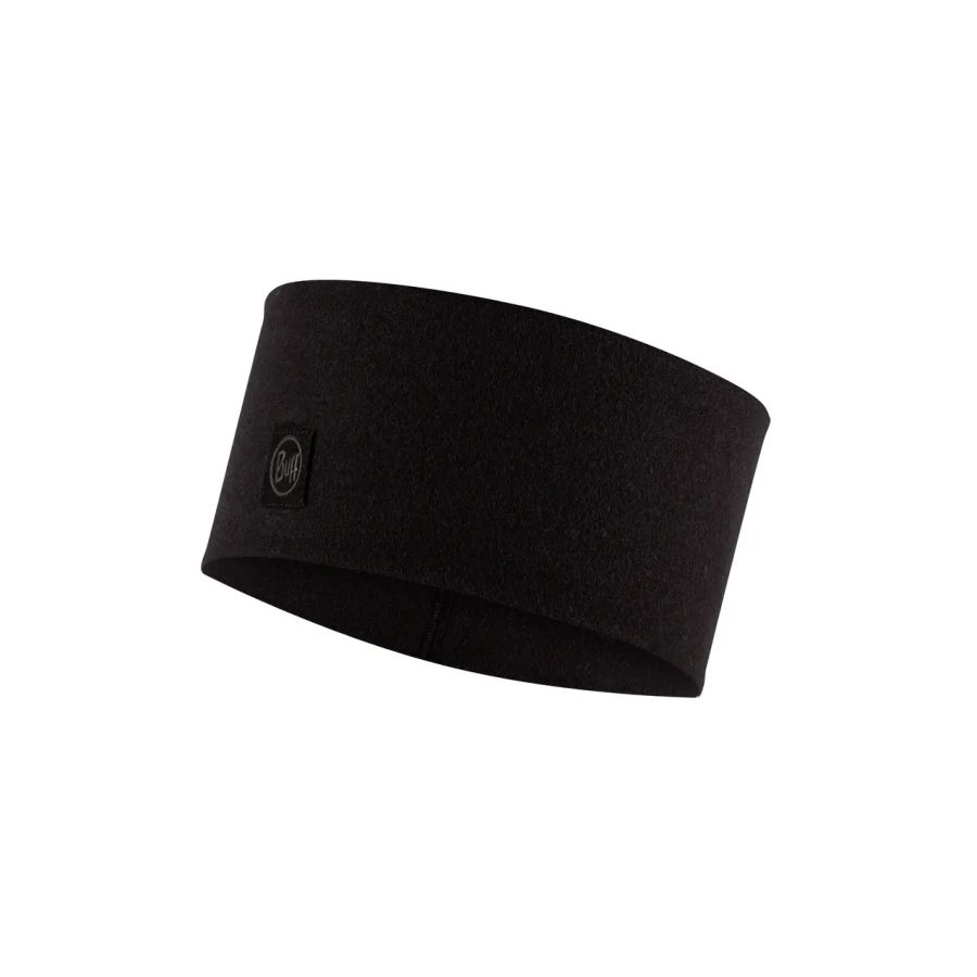 Unisex Schwarz Buff® Merino Wide Headband Solid Black - Bild 2